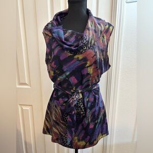 Attyre Multicolor Sleeveless Cowl Neck Top